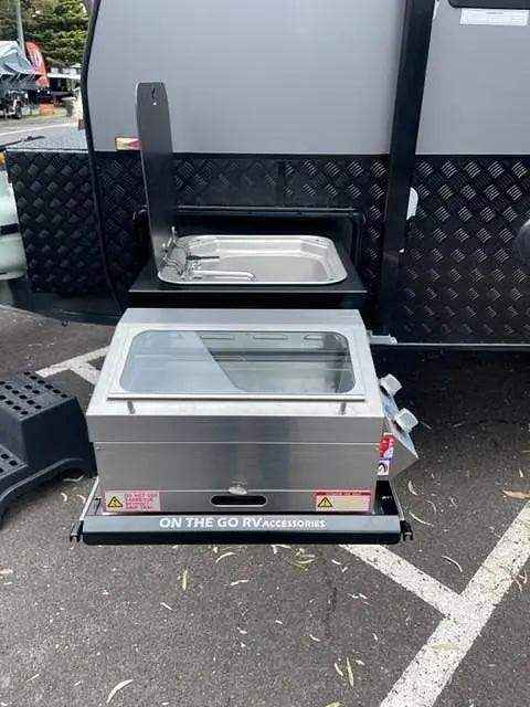 BBQ Slide Combo 600mm wide Royale Tunnel Boot Draw Slide - Everything Caravans