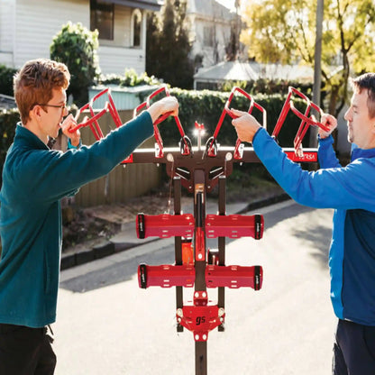 Gripsport Versa 2.4 Folding Standard Hitch 4 Bike Vertical Rack for vehicles with spare tyre