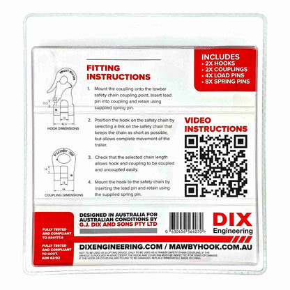 Mawby Hook Safety Chain Coupling  - 1 Set