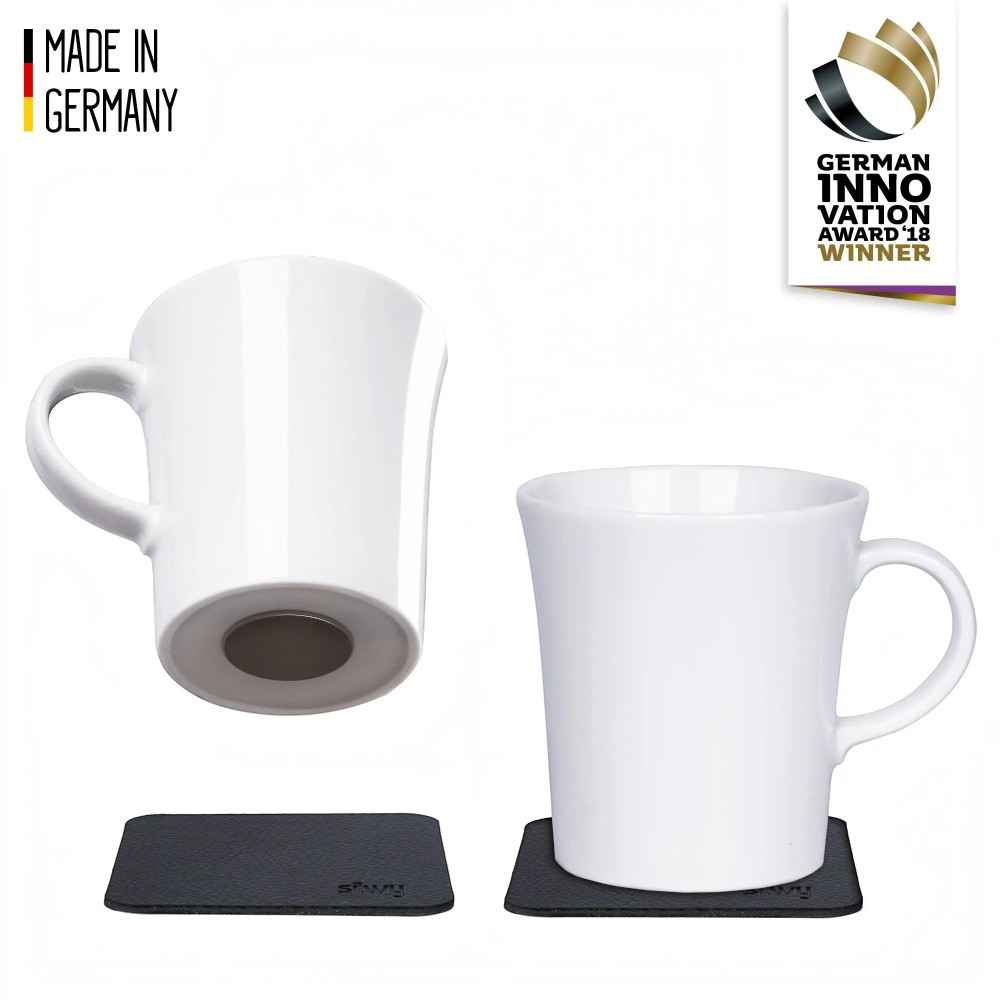 Porcelain Magnetic Handle Cups - Pads in BLACK - by Silwy