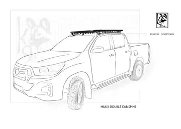 K9 Roof Racks compatible with Hilux 2016 + Double Cab 1250WX1400L Spine Mount - Summer Sale