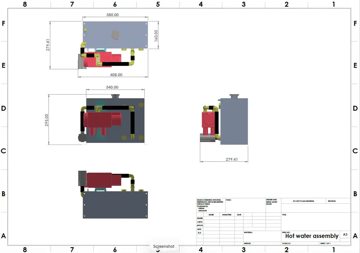 ECP Autoterm 5kw HotBox HeatPak Hydronic Water and Air Heating 240v
