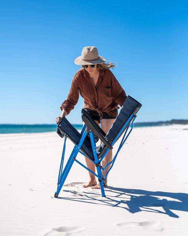 Navigator Gear the Somewhere Layback Chair Adults 150Kg Blue Grey - Everything Caravans