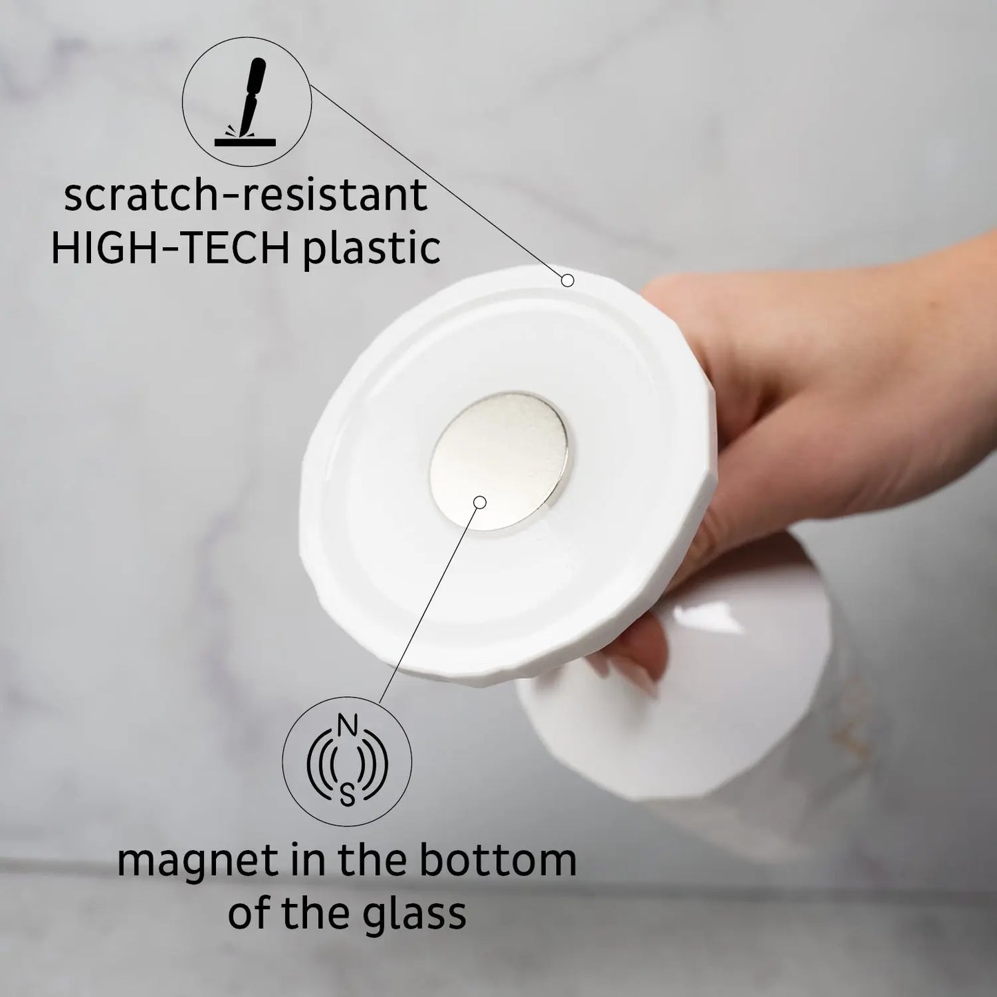 Magnetic Plastic Glass WINE "CHEERS" 0.3l by Silwy