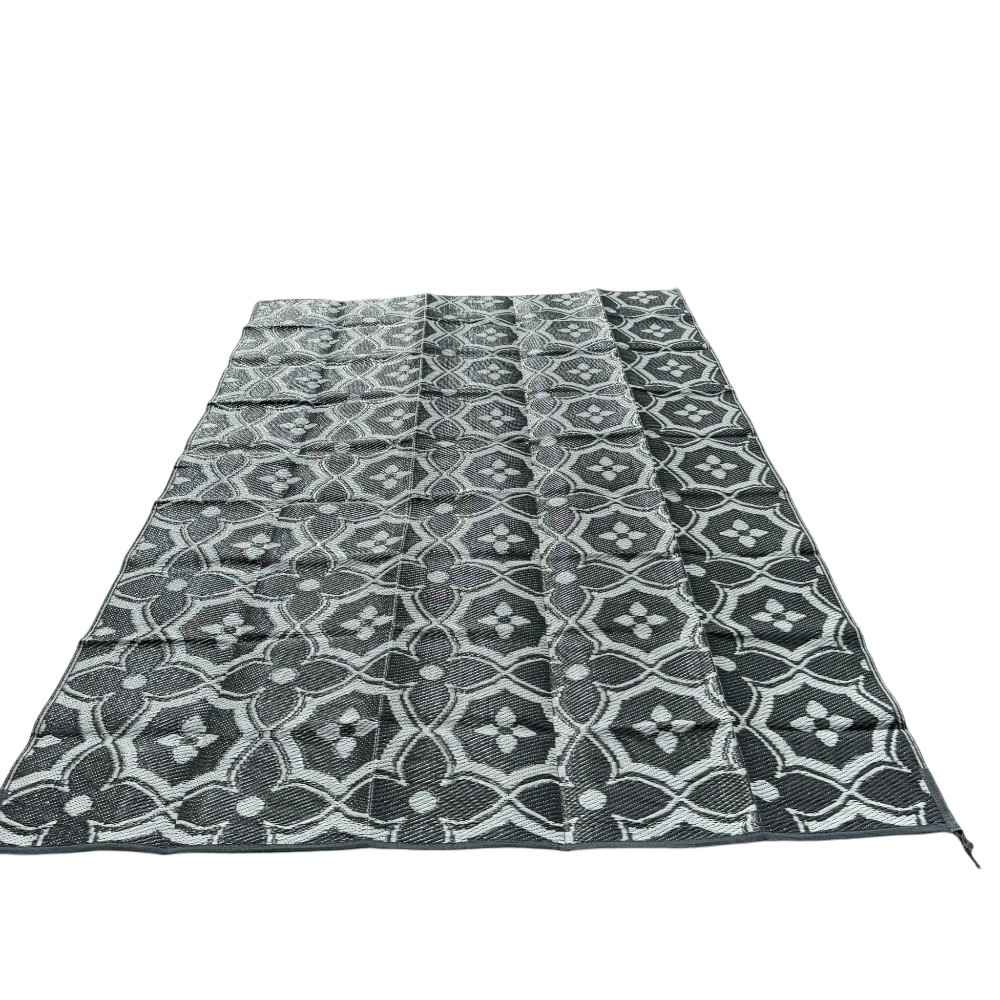 Caravan Camping Mat and Pegs Classic Grey White 1.8m x 2.74m - with Free PEG Set