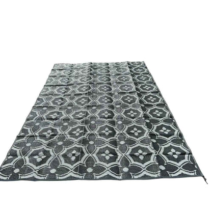 Caravan Camping Mat and Pegs Classic Grey White 1.8m x 2.74m - with Free PEG Set