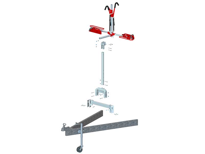 Gripsport Complete Tilting Caravan Rack for 1 Bike with Tall Bolt On Mount Kit