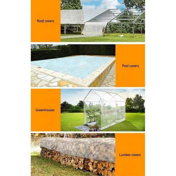 3Mx4M Tarp Camping Heavy Duty Cover 135Gsm Clear