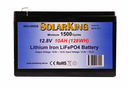 10Ah Solarking Lithium Battery 12.8 volt with Bms Direct Replacement for Agm ...