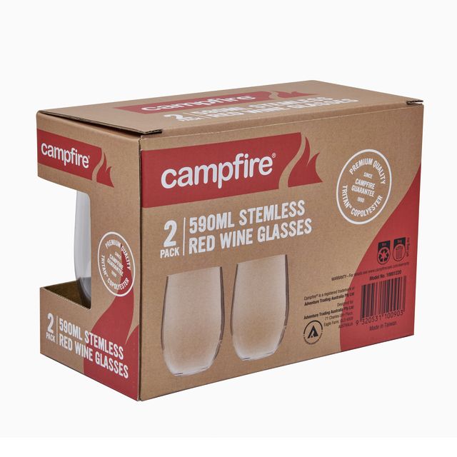 Campfire Tritan Stemless Red Wine 590ml 2 Pack