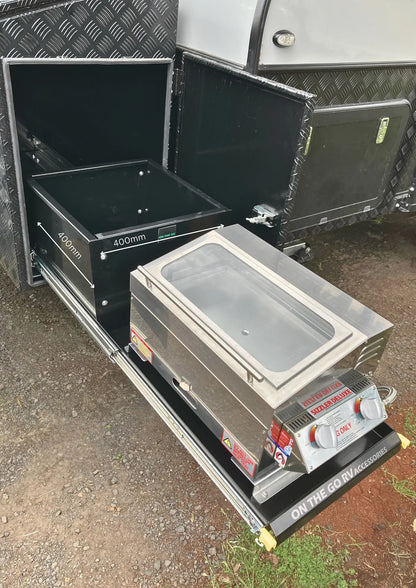 On The Go RV Kitchen Slide BBQ Combo Kit 400 - TERRAIN 1000mm Long