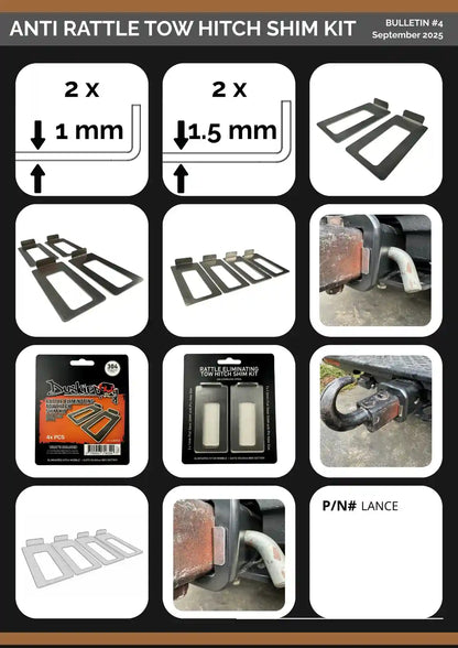 Duskie Anti Rattle Tow Hitch Shim Kit