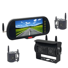 SafetyDave Wireless Rear Vision Mirror Kit - 7inch Mirror with 4 Wireless HD Cameras