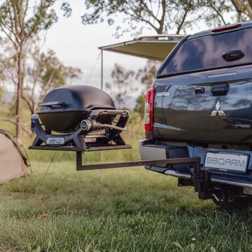 BBQARM KIT 1000mm Large Alum Chequerplate for Vehicle Tow-Hitch