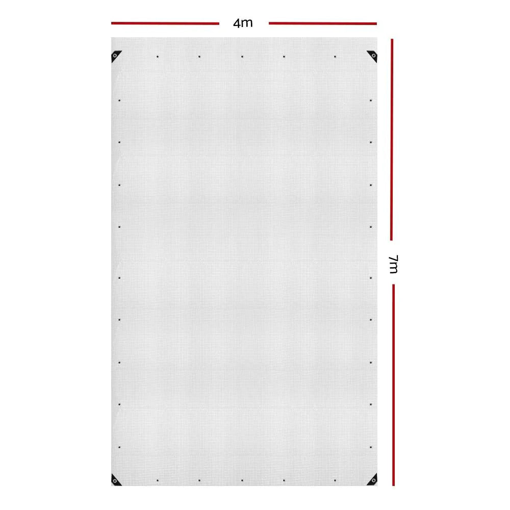 4Mx7M Tarp Camping Tarps Poly Tarpaulin Heavy Duty Cover 135Gsm Clear