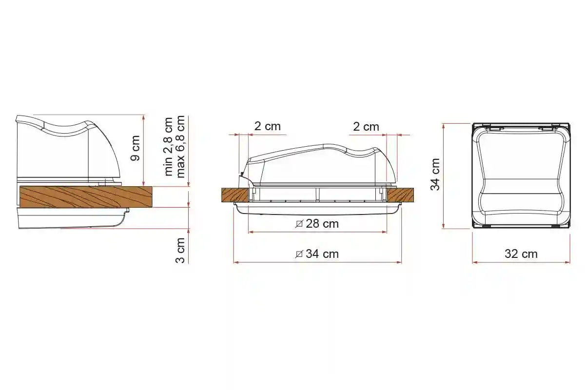 Fiamma Vent 28 Crystal Roof Hatch Complete 280mm x 280mm