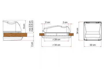 Fiamma Vent 28 Crystal Roof Hatch Complete 280mm x 280mm