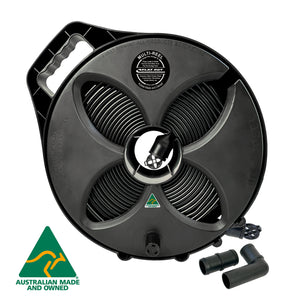 Flat Out Sullage Hose 32mm x 9m Original Multi-Reel Matte Black