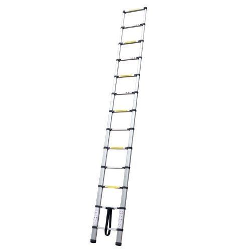 Silver 3.8m Portable Telescopic Ladder with Carry Bag - Everything Caravans