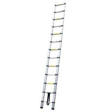 Silver 3.8m Portable Telescopic Ladder with Carry Bag - Everything Caravans