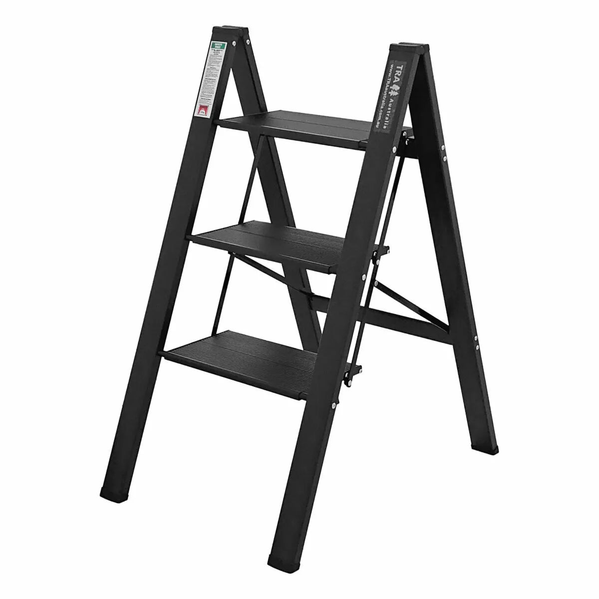 Caravan Step Ladder Folding 3 Step Black