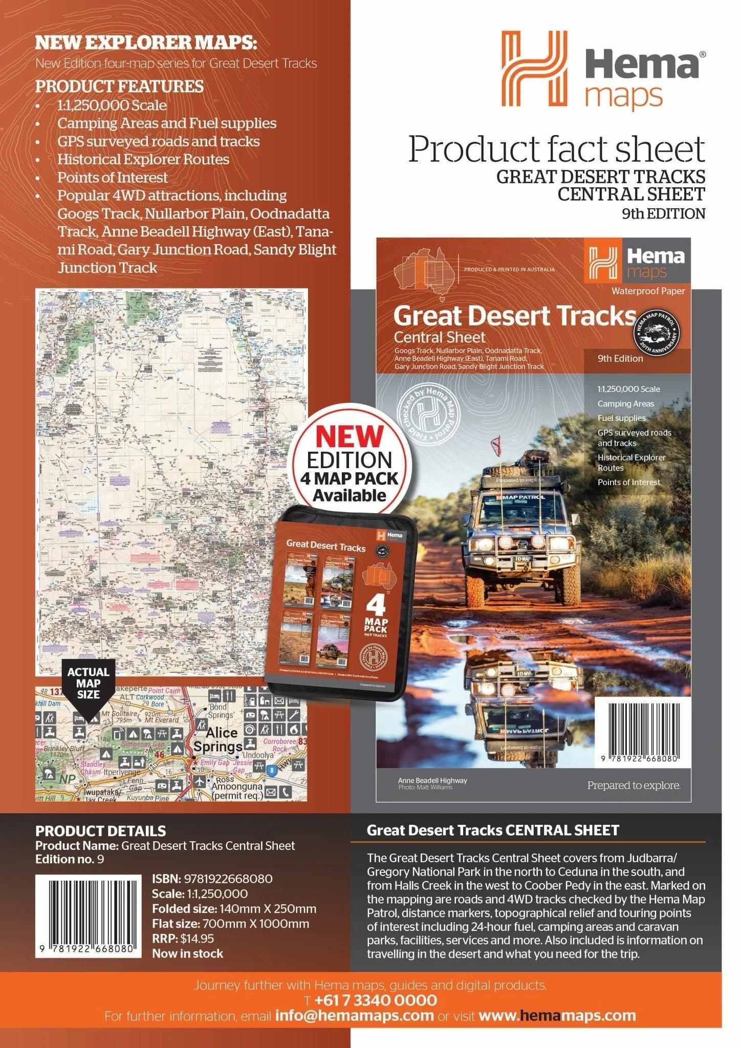 Hema Great Desert Tracks Central Sheet - Everything Caravans