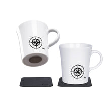 Porcelain Magnetic Handle Cups Travel Lust - Pads in BLACK - by Silwy - Everything Caravans