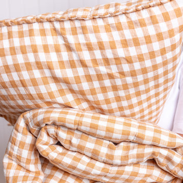 MeanderWild Linen Coverlet Set - Copper Dawn