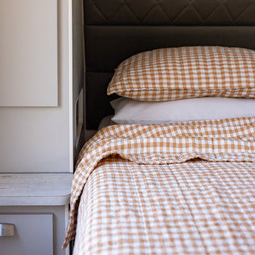 MeanderWild Linen Coverlet Set - Copper Dawn