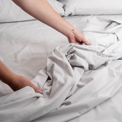 MeanderWild Flannelette Caravan Sheet Set Queen - Driftwood