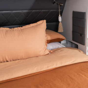 MeanderWild Into The Wild Linen Quilt Cover Set Queen - Ochre