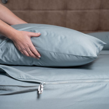 MeanderWild Cotton Sateen Caravan Double Sheet Set - Reef