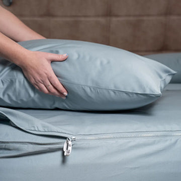 MeanderWild Cotton Sateen Caravan Double Sheet Set - Reef