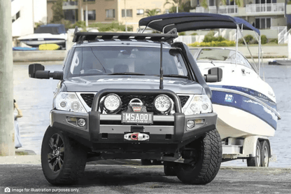 MSA Towing Mirror compatible with Toyota Land Cruiser 70-79 Series Black - Manual - Everything Caravans