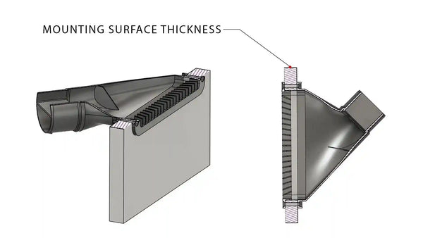 Autoterm Diesel Air Heater Vent Narrow Diffuser 45deg Suits 60mm 65mm duct - Everything Caravans