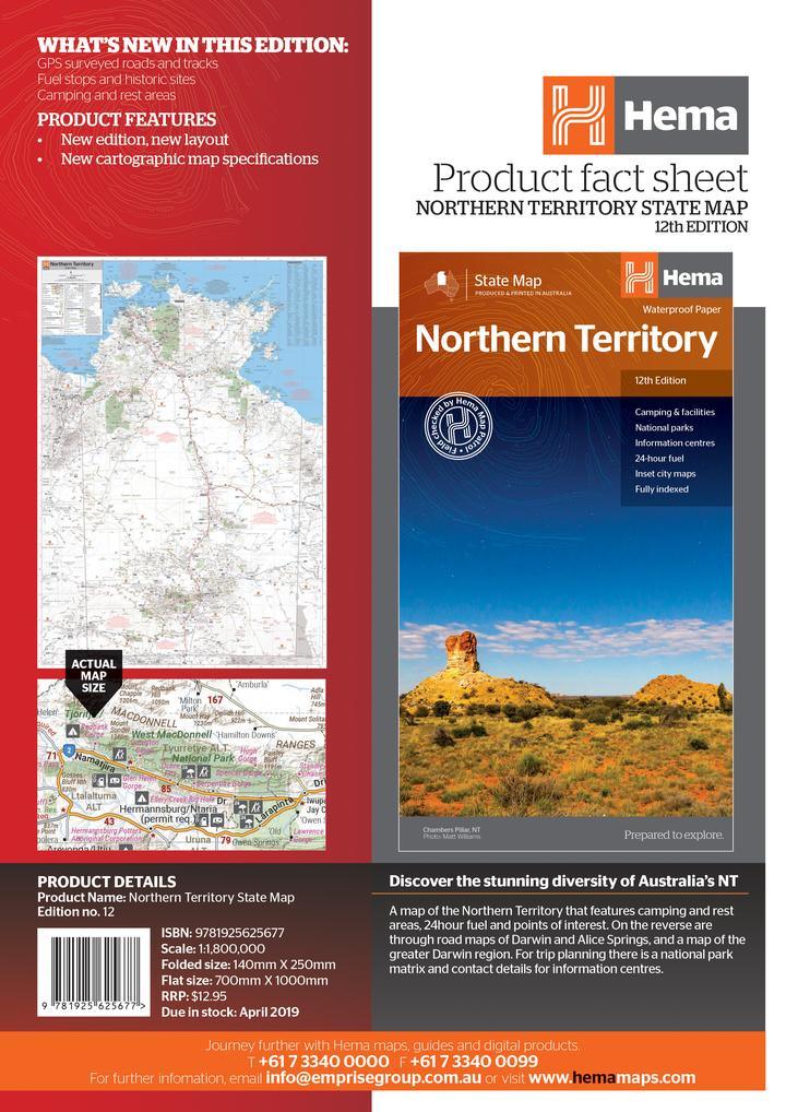 Hema Northern Territory State Map - Everything Caravans