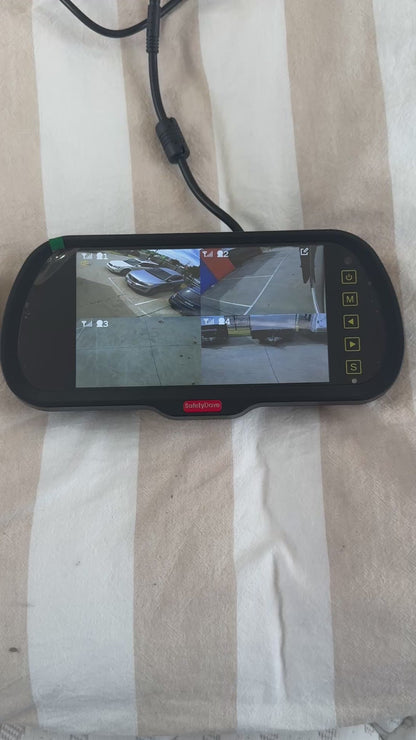 SafetyDave Wireless Rear Vision Mirror Kit - 7inch Mirror with 4 Wireless HD Cameras