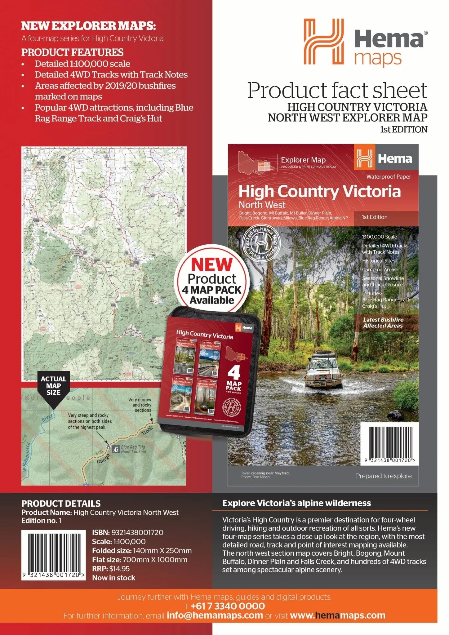 Hema The Victorian High Country - North Western Map - Everything Caravans