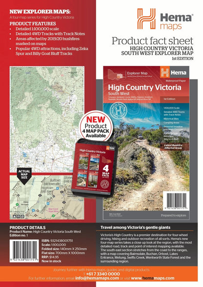 Hema The Victorian High Country - South Western Map - Everything Caravans