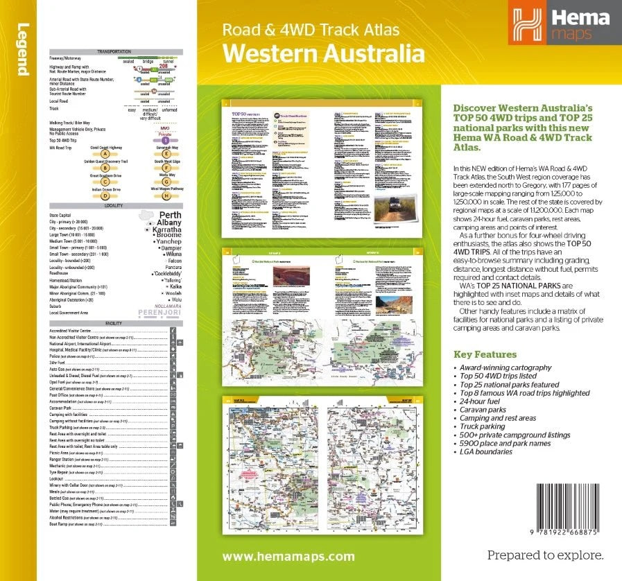 Hema Western Australia Road and 4WD Track Atlas - Everything Caravans