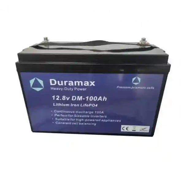100amp Duramax Lithium Battery 12.8 volt with Bms Parallel or Series Connectable - Everything Caravans