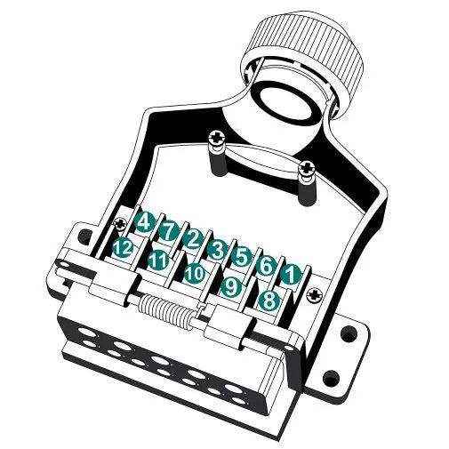 12 Pin Female Trailer Socket Non-Lead Alloy - Everything Caravans