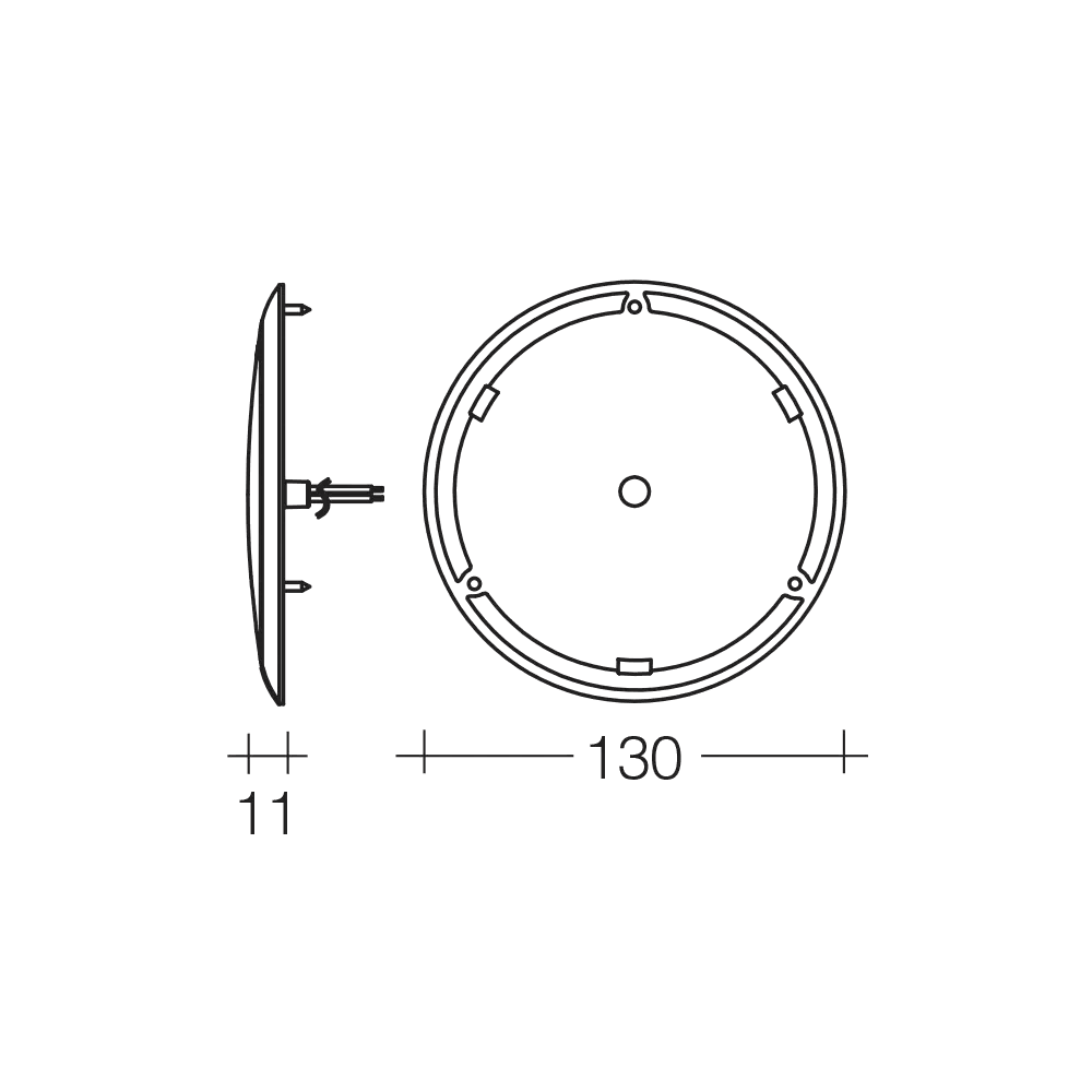 130mm 9-33V L.E.D interior Saturn Lamp with Off on Dim with touch Sensitive Switch - Everything Caravans