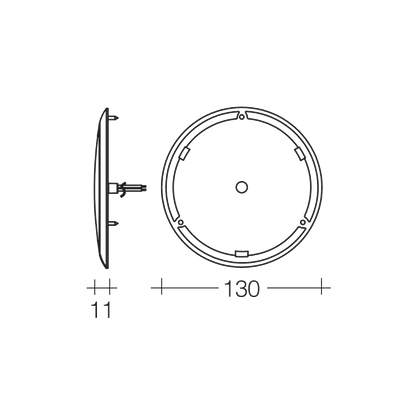130mm 9-33V L.E.D interior Saturn Lamp with Off on Dim with touch Sensitive Switch - Everything Caravans