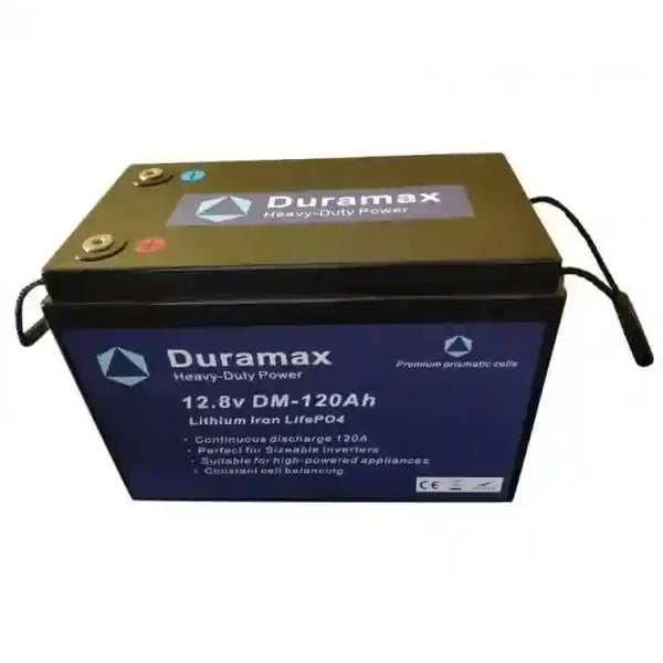 120amp Duramax Lithium Battery 12.8 volt with Bms Parallel or Series Connectable - Everything Caravans