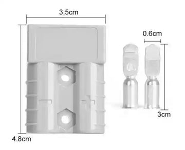 2 x 50amp Anderson Type Plug Standard Grey 50amp 6AWG - Everything Caravans