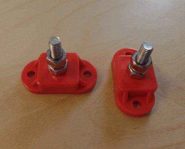 2 x Single Post Cable Connection Distribution Posts Red - Autumn Sale - Everything Caravans