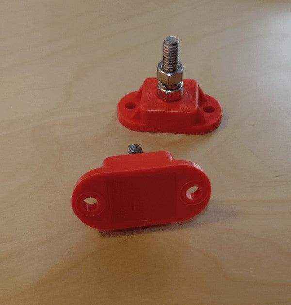 2 x Single Post Cable Connection Distribution Posts Red - Autumn Sale - Everything Caravans