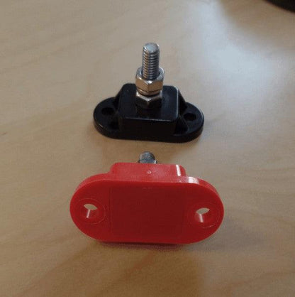 2 x Single Post Cable Connection Distribution Posts Blk Red - Autumn Sale - Everything Caravans