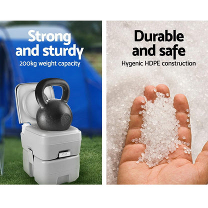 20L Outdoor Portable Toilet Camping Potty Caravan Travel Boating Wtih Carry Bag - Everything Caravans